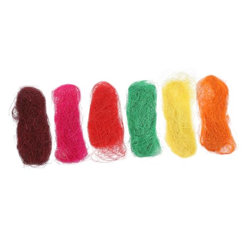 minkissy 6 Stück Vogelnest Bast Seide Shred-füller Füllung Geschreddert Natürliche Raffia-seide Bastseide Selber Machen Vogelnestpolsterung Osterdekoration Plastik Zufällige Farbe von minkissy