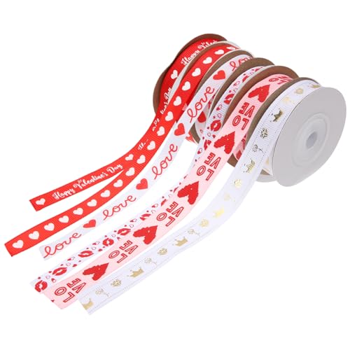 minkissy 6Rollen Geschenkbänder Für Valentinstag Hochzeiten Geburtstage Für Geschenkverpackungen Blumensträuße Und Partydekorationen von minkissy