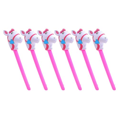 minkissy 6Stücke Aufblasbare Pferde Stick Pferdeballons Bunte Kindergeburtstagsdekoration für Partys Aufblasbare Spielzeuge Pferde Thema Partygeschenke Interaktive von minkissy
