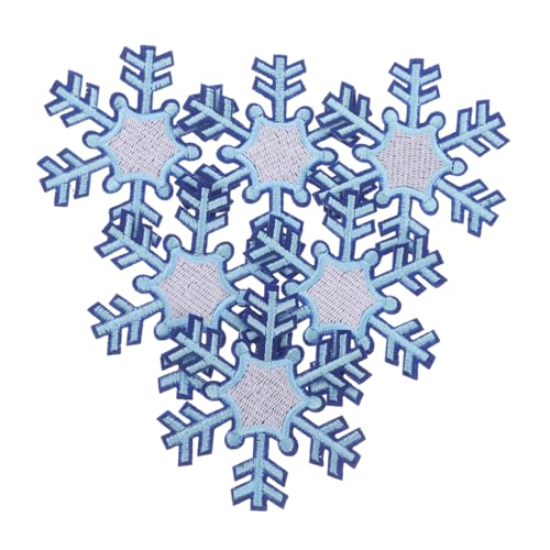 minkissy 8 Stück Schneeflocke Stickstoffpatz Aufnäher Für Kleidung Nähen Stoffpatch Aufnähen Stickereiflecken Aufnäher Mit Schneeflockenstickerei Gestickte Schneeflocke Himmelblau von minkissy