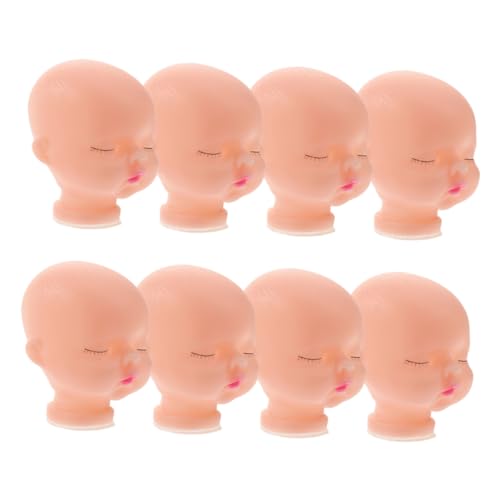 minkissy 8 Stück Teiliges Kleine Vinyl Puppenköpfe für DIY Schlüsselanhänger Basteln Weiche Doll Heads Zubehör für Handarbeit und Kreative Puppenherstellung von minkissy