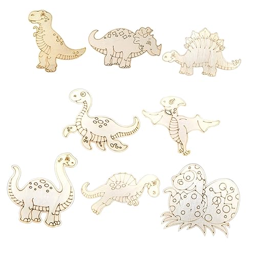 minkissy 8 Stück Teiliges Unbemalte Dinosaurier Holzfiguren DIY Bastelset für Erwachsene Natürliche Holz Dinosaurier zum Bemalen und Gestalten für Kreative Handarbeiten und minkissy 8 Stück Teiliges Unbemalte Dinosaurier Holzfiguren DIY Bastelset für Erwachsene Natürliche Holz Dinosaurier zum Bemalen und Gestalten für Kreative Handarbeiten und von minkissy