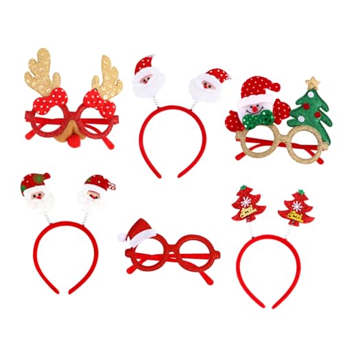 minkissy 8st Weihnachtsbrille Stirnband Schnapsgläser Krawatte Plastik Und Stoff Weihnachten von minkissy