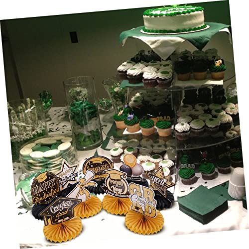 minkissy 9 Stück Teiliges Graduation Party Papier Honigwabenbälle in Schwarz Gold Stabile Tischdekoration für Abitur Abschluss Party Accessoire für Festliche Atmosphäre von minkissy