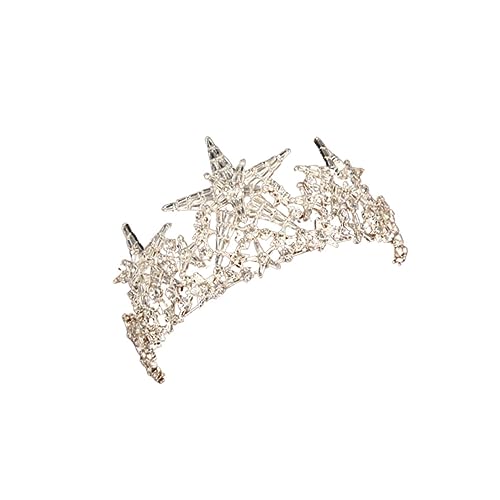 minkissy Brautkrone wedding hair accessories Kristallkrone Brautkopfschmuck Kristalltiara Hochzeitskopfschmuck Brautiara Tiara-Krone für Frauen Braut Tiara Hochzeitshaar Feen-Tiara Silver von minkissy