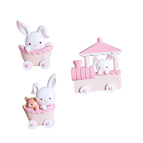 minkissy Bunny Train Tortendeko mit Kunststoff Hasenfiguren für Kindergeburtstag Osterparty und Shower Niedliche Zug Ornamente als Tisch und Raumdekoration von minkissy