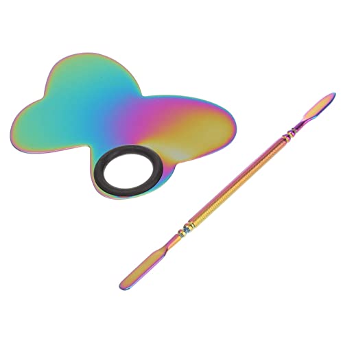 minkissy Butterförmige Kosmetik Mischpalette mit Spatel Nageldesign Profi Heimgebrauch Glatte Oberfläche Praktisch zum Mischen von Nagellack und Pigmenten von minkissy