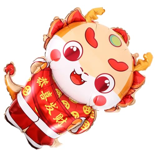 minkissy Chinesischer Neujahr Luftballon Drache Folienballon Partydekoration Lebensechte Drachenfigur Glücksbringer für Frühlingsfest und Familienfeier von minkissy