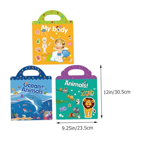 minkissy DIY Stickerbuch Cartoon Motiven Wiederablösbare Szenenaufkleber für Jahre Abwischbare Partygeschenke Geeignet für Fenster Wände Glas und Mehr von minkissy