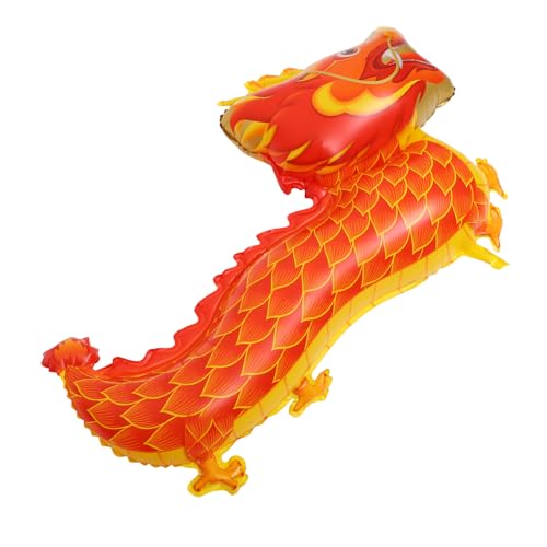 minkissy Drachenballon aus Aluminiumfolie Roter Drachenballon für Neujahr und Geburtstagsfeiern Party Deko mit Lebendigem Drachenmuster für Lunar Year von minkissy