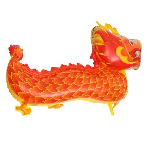 minkissy Drachenballons für Chinesische Neujahrsfest Rote Drachenförmige Folienballons für Frühlingsfest Dekoration Party Accessoires und Festliche Feiern von minkissy
