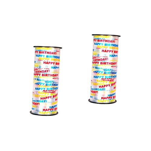 minkissy Geschenkband Birthday Schleife Happy Birthday 2 Stück 100 Partydekoration Gekräuseltes Hochzeitsdekoration Weiße Luftballons Geschenkband von minkissy