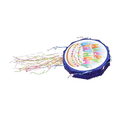 minkissy Große Geburtstagskuchen Pinata zum Aufhängen Stabile Partydeko für Kindergeburtstag Wiederverwendbar Geeignet für Süßigkeitenfüllung und Indoor Outdoor Feierdekoration von minkissy