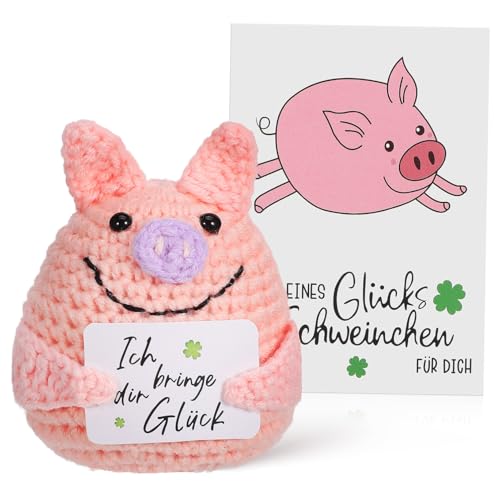 minkissy Häkel Schweinchen Handgemachte Positive Puppe mit Karte Vielseitig für Dekoration und Charmantes Plüschtier für Kreatives Bauernhoftier minkissy Häkel Schweinchen Handgemachte Positive Puppe mit Karte Vielseitig für Dekoration und Charmantes Plüschtier für Kreatives Bauernhoftier von minkissy