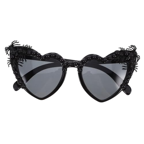minkissy Halloween Herzförmige Partybrille mit Spinnen Design Unisex Lustige Festivalbrille Kreatives Halloween Accessoire für Karneval Rave und Kostümpartys von minkissy