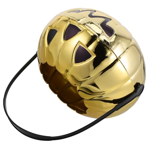 minkissy Halloween-kürbis-süßigkeitenkorb: Großer Trick-or-treat-halter Für Partys – Goldene Kürbisschale Aus Kunststoff Als Dekoration Für Kinder Und Erwachsene von minkissy