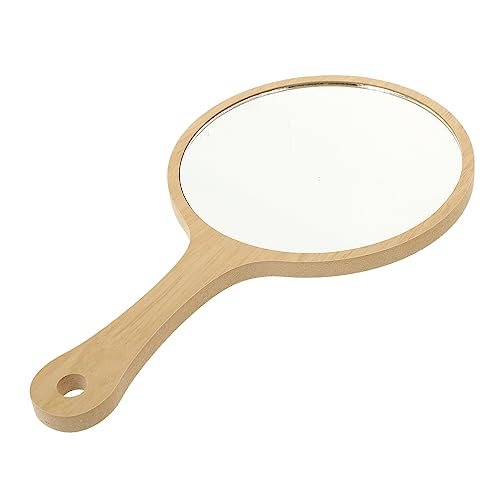 minkissy Handspiegel Kleiner Schminkspiegel Mit Led-Lampe Kommode Tischplatte Eitelkeitsspiegel Körper Reisespiegel Mit Licht Tasche Tragbarer Schminkspiegel Kleiner Spiegel Machen Hölzern von minkissy