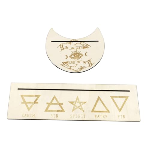 minkissy Holz Tarotkartenhalter Mondform Kompaktes Design Dekorativer Kartenständer für Spirituelle Rituale und Meditationszubehör für Freundin Geburtstag von minkissy