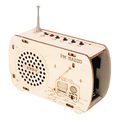 minkissy Holzbausatz Radio DIY Stem Lernspielzeug Kreatives Experimentierkasten mit Bauanleitung Pädagogisches Wissenschaftsspiel für Mädchen Jungen Elektronik von minkissy
