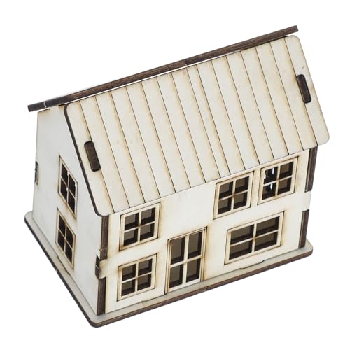 minkissy Holzhaus-bausatz Aus Unbehandeltem Holz Zum Bemalen Und Zusammenbau Für Junge Mädchen Und Erwachsene Für -Dekoration Und Miniaturarchitekturszenen von minkissy