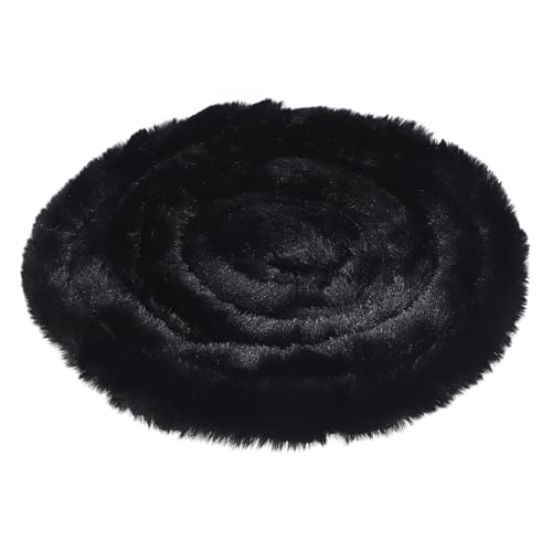 minkissy Kunstfell Plüschband Schwarz Flauschiges Zottelplüsch DIY Dekorationsband für Hüte Wintermäntel und Kostüme Vielseitiges Handarbeitszubehör von minkissy