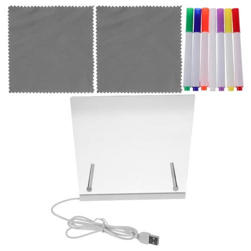 minkissy LED Leucht-messageboard mit Ständer Wiederverwendbares Transparentes Kunststoff-whiteboard Leuchtendes Schreib Zeichenbrett für Jungen und Mädchen Inklusive Farbigen Markern und minkissy LED Leucht-messageboard mit Ständer Wiederverwendbares Transparentes Kunststoff-whiteboard Leuchtendes Schreib Zeichenbrett für Jungen und Mädchen Inklusive Farbigen Markern und von minkissy