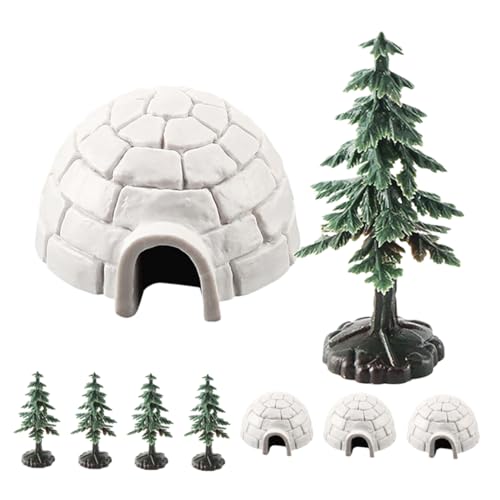 minkissy Lebensechte Mini Modelle aus Widerstandsfähigem Teiliges mit Mini Igloos und Weihnachtsbaum Figuren Vielseitige Dekoration für Kuchenaufsätze Lernspielzeug und Arktische minkissy Lebensechte Mini Modelle aus Widerstandsfähigem Teiliges mit Mini Igloos und Weihnachtsbaum Figuren Vielseitige Dekoration für Kuchenaufsätze Lernspielzeug und Arktische von minkissy