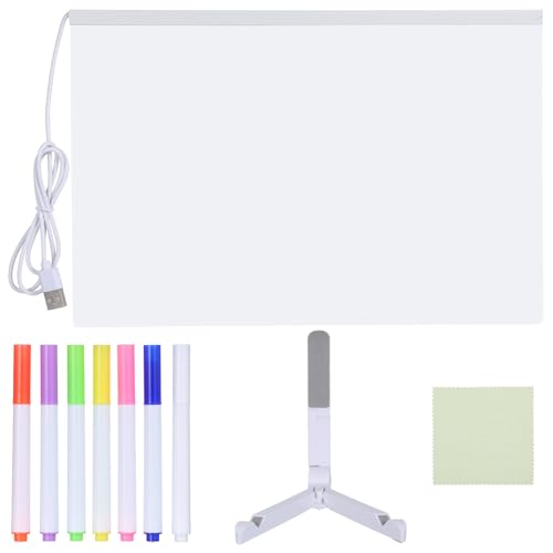 minkissy Leuchtendes Acryl-zeichenbrett für Led-beleuchtung Wiederbeschreibbares Doodle-board Buntes Trockenlösch Ständer Markern und Tuch für Kreative Nachrichten und Spielerisches Lernen minkissy Leuchtendes Acryl-zeichenbrett für Led-beleuchtung Wiederbeschreibbares Doodle-board Buntes Trockenlösch Ständer Markern und Tuch für Kreative Nachrichten und Spielerisches Lernen von minkissy
