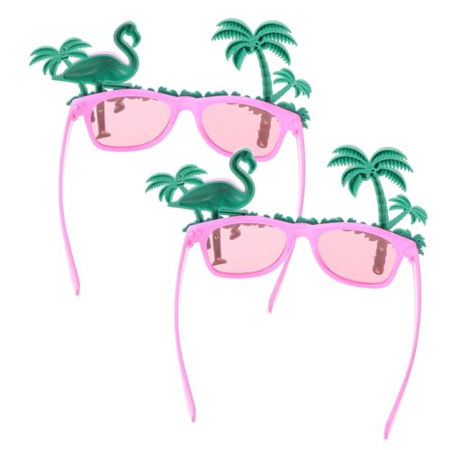 minkissy Lustige Hawaii-party-brillen Für Erwachsene 2-teiliges Set Mit Garten-flamingo-design Neuheit-partybrille von minkissy