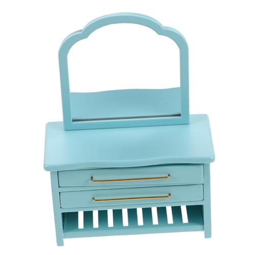 minkissy Maßstab Holz Kommode mit Spiegel Blau für Puppenhaus Deko Tragbar Stabil und Elegant für Kreative DIY Dollhouse Szenen minkissy Maßstab Holz Kommode mit Spiegel Blau für Puppenhaus Deko Tragbar Stabil und Elegant für Kreative DIY Dollhouse Szenen von minkissy
