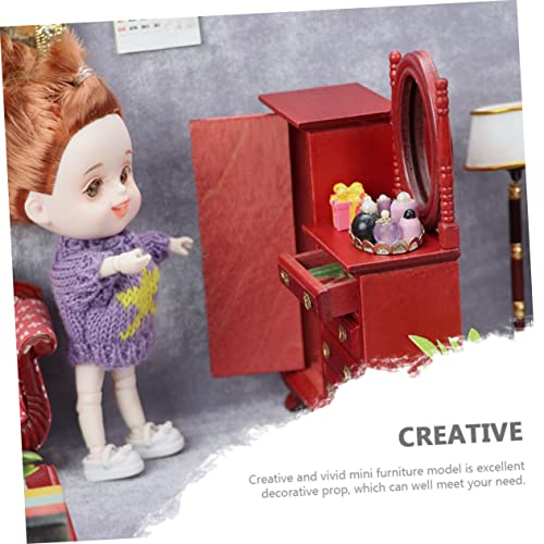 minkissy Maßstab Vintage Holz Kommode Mini Möbel für DIY Puppenhaus Dekoration und Kinderzimmer Zubehör von minkissy