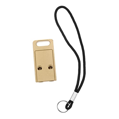 minkissy Mini Messing Notfallpfeife Doppelrohr Überlebenssignal Pfeife für Wandern Outdoor Aktivität Schlüsselanhänger von minkissy