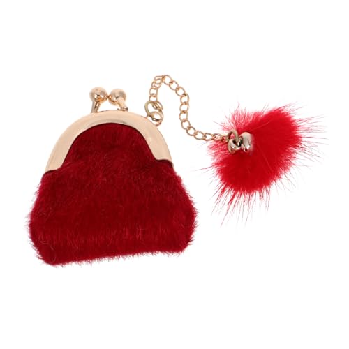 minkissy Mini Puppen Handtasche Schmucktasche Rot Plüsch Rollenspiel Puppenzubehör Mädchen Tasche für Puppenhaus Kleidung Accessoire von minkissy