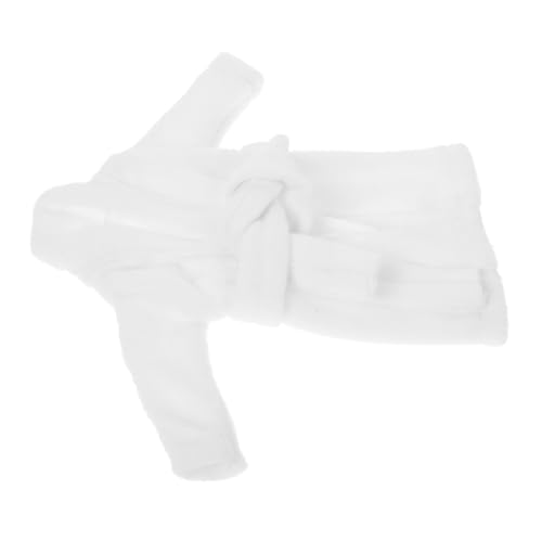 minkissy Miniatur Badeumhang für Puppen Weiß Festliche Bademantel Kleidung Accessoire Mini Bademantel für Miniaturpuppen für Weihnachtsfeier von minkissy
