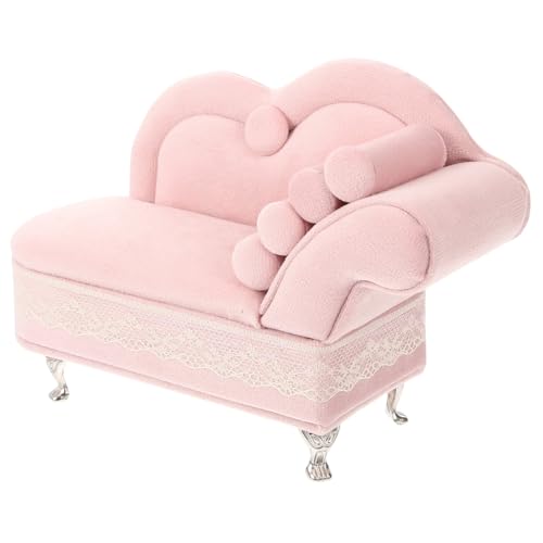 minkissy Miniatur Möbel Sofa Schmuckschatulle für Puppenhaus Tragbare Aufbewahrung Dekoration für Kinderzimmer und Wohnzimmer für und Sammlungen von minkissy