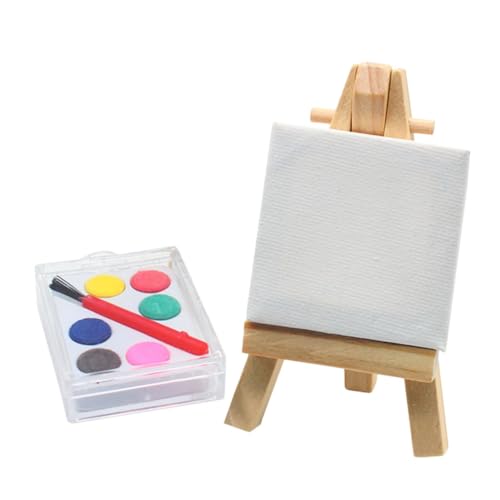 minkissy Miniatur Staffelei Set Teiliges Dekorations Set für Miniaturhäuser Malwerkzeuge und Kreative Fotorequisiten für DIY Projekte und Wohnaccessoires von minkissy