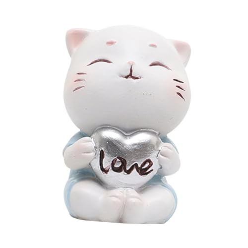 minkissy Niedlicher Resin Cake Ornament Katzenfigur Tortendeko Cartoon Stil Langlebig für Kuchen Dekoration Tisch Balkon Auto Geschenkidee von minkissy