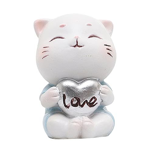 minkissy Niedlicher Resin Cake Topper Katzenmotiv Langlebige Tortendeko und Auto Innenraum Ornament und Partyzubehör für Geburtstag Büro und Zuhause von minkissy