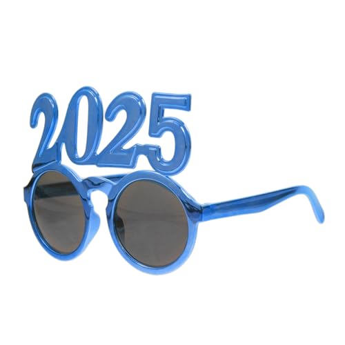 minkissy Partybrille Blau Leichte Kunststoffbrille Dekorativ für Neujahrsfeier Foto Requisiten Partyzubehör für Freunde und Familie von minkissy