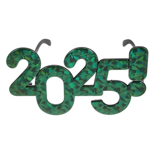 minkissy Partybrille Kunststoff Grün für Silvester und Weihnachtsfeiern Glitzernde Neujahrsbrille als Fotoaccessoire und Festlicher Eyewear für Jahreswechsel und Abschlussfeiern von minkissy