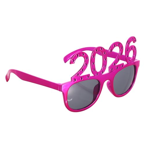 minkissy Partybrille mit Glitzersteinen Lustige Kostüm Sonnenbrille Leichtem Pc Material Vielseitig für Silvester Abschlussfeiern und Fotorequisiten Auffällige Zahlenbrille für Festliche von minkissy