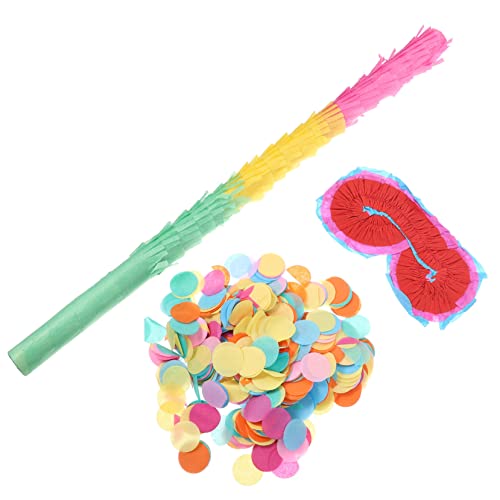 minkissy Pinata Stick Set mit Buntem Papierkonfetti und Partybrille Leichtes Piñata Zubehör für Kindergeburtstag Spielerisches Party Accessoire für Fröhliche Spielrunden von minkissy