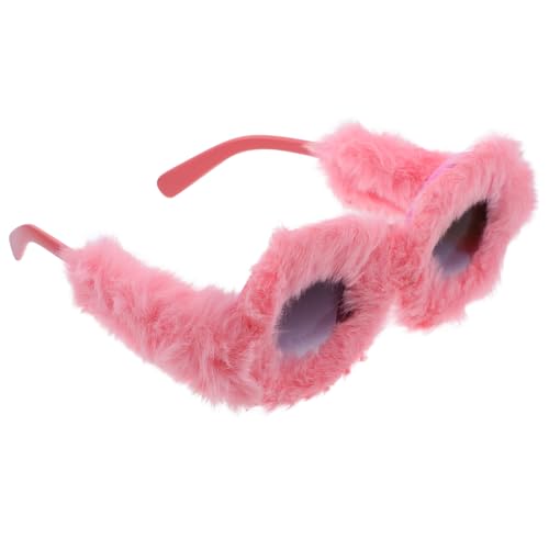 minkissy Plüsch Sonnenbrille Lustige Party Brille für Damen Herren Leichte Pc Rahmen Weiche Rundbrille als Foto Requisite für Karneval Festival und Fasching Zubehör von minkissy