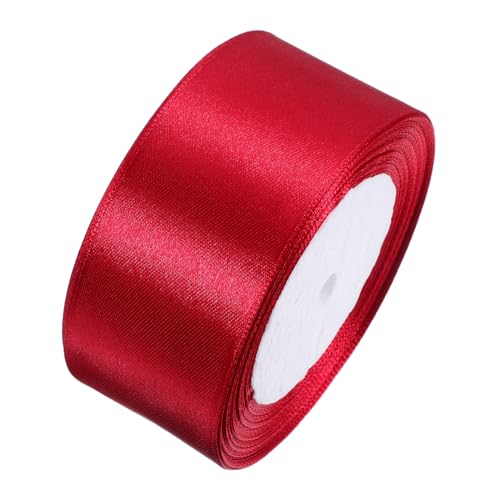 minkissy Polyester Geschenkband Breit Weinrot Langlebiges Satinband für Geschenkverpackung DIY Basteln Hochzeitsdeko Blumige Arrangements Vielseitiges Schleifenband für Valentinstag und von minkissy