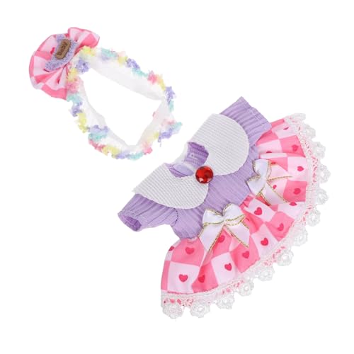 minkissy Puppenkleidkleid süße Kleidung für Puppenbekleidung Spielzeugkleidung Mini-Kleidung Puppenkleidung für Neugeborene Puppen -Outfit mit Zubehör Kopfbedeckung für Babypuppen Stoff von minkissy