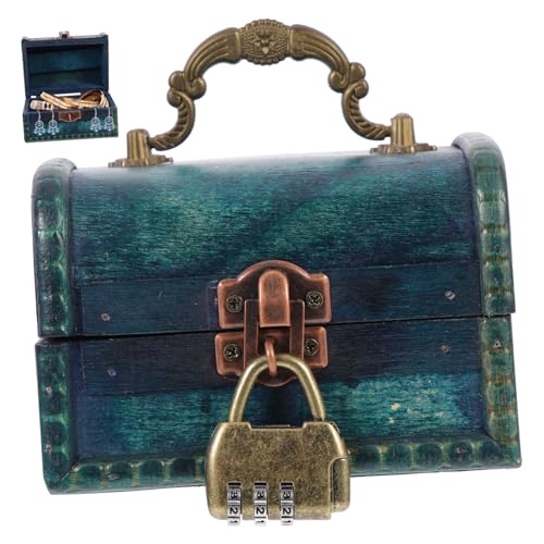 minkissy Vintage Holz Schmuck Aufbewahrungsbox mit Schloss Retro Design für Ringe Ohrringe Anhänger Tragbare Schmuckkiste für Hochzeiten und Dekoration minkissy Vintage Holz Schmuck Aufbewahrungsbox mit Schloss Retro Design für Ringe Ohrringe Anhänger Tragbare Schmuckkiste für Hochzeiten und Dekoration von minkissy