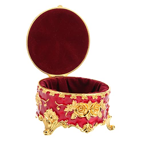 minkissy Vintage Schmuckbox mit Rosendesign Aufbewahrungsbox für Schmuck Ohrringe Ringe und Hochwertige Metall Schmuckschatulle für Damen Dekoration Geeignet von minkissy