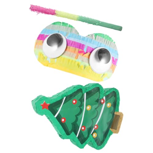 minkissy Weihnachtliche Pinata Weihnachtsbaum Form Papier Pinata Dekoration mit Süßigkeitenfüllung Partyspiel für Geburtstag Festliche Weihnachtsfeier von minkissy