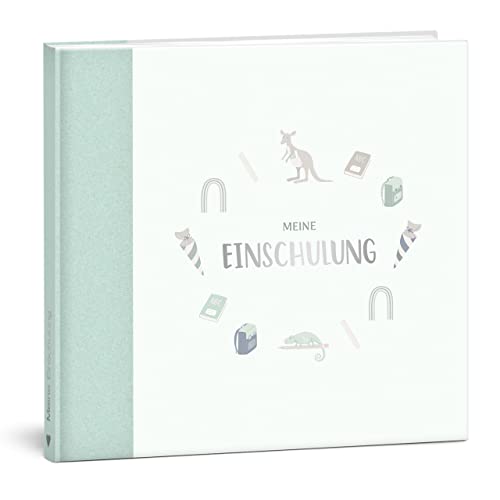 mintkind® Einschulung Gästebuch Mint I Gäste- & Erinnerungsalbum Einschulung | Einschulungsbuch Mädchen & Junge | Schuleinführung Schulanfang Geschenke | Schulkind Einschulung Geschenk Schulstart von mintkind