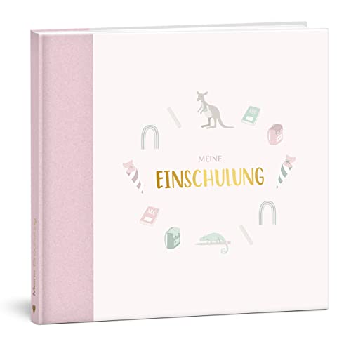 mintkind® Einschulung Gästebuch Rosa I Gäste- & Erinnerungsalbum | Einschulungsbuch Mädchen & Junge | Schuleinführung Schulanfang Geschenke | Schulkind Schulstart, 24 x 23cm von mintkind